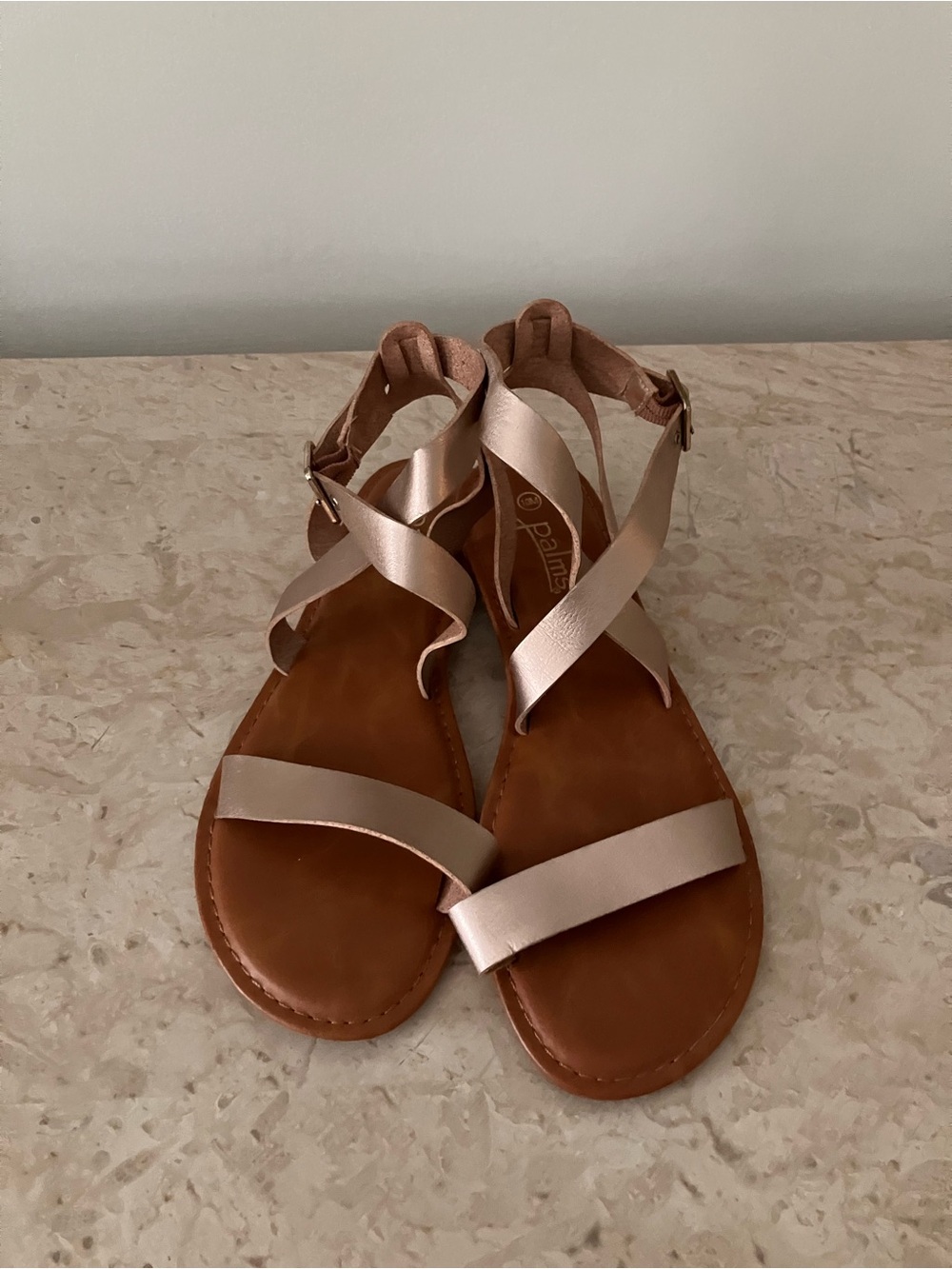Women’s Ankle Wrap Sandals in Rose Gold